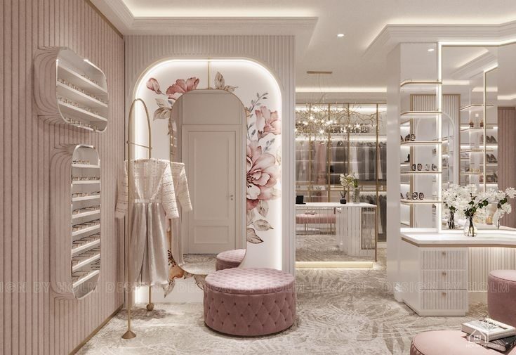 dreamy luxrious white dressing room decore