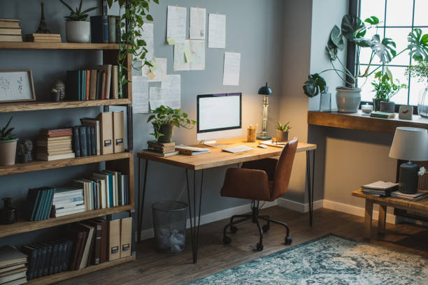 study room in home chair and table